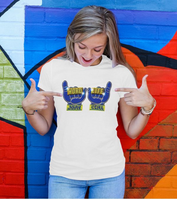 John Cena Word Life Blue Hands Iconic Gesture T-Shirt