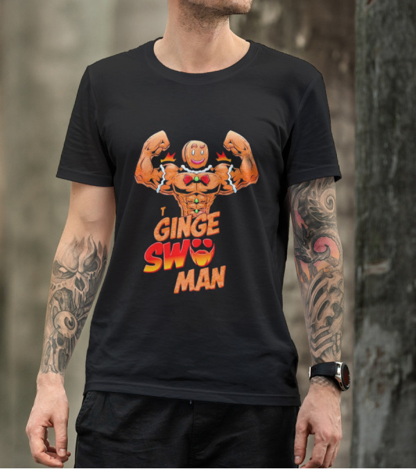 Ginger Swole Man Christmas Bodybuilding Gingerbread T-Shirt