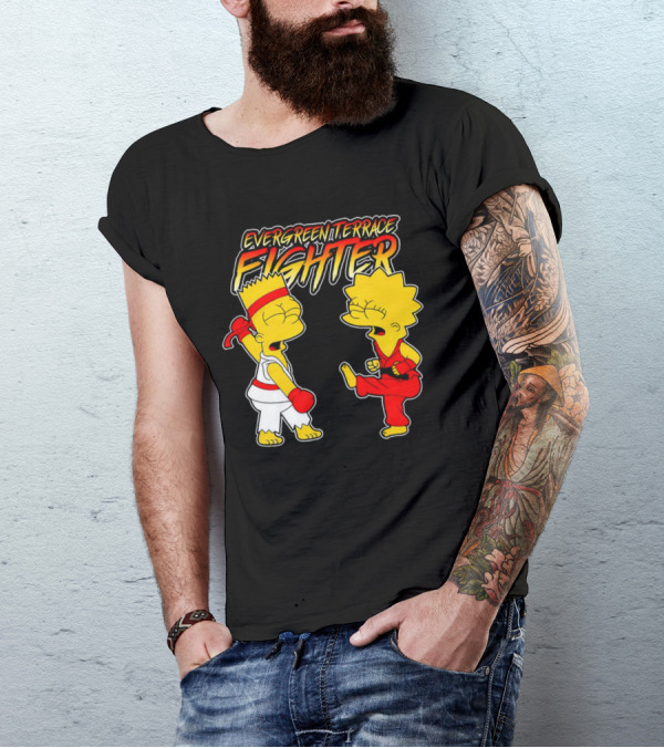 Evergreen Terrace Fighter The Simpsons Street Fighter Crossover T-Shirt