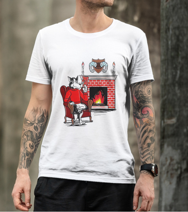 NC State Wolfpack Cozy Fireplace Christmas Scene Sweater Wolf T-Shirt