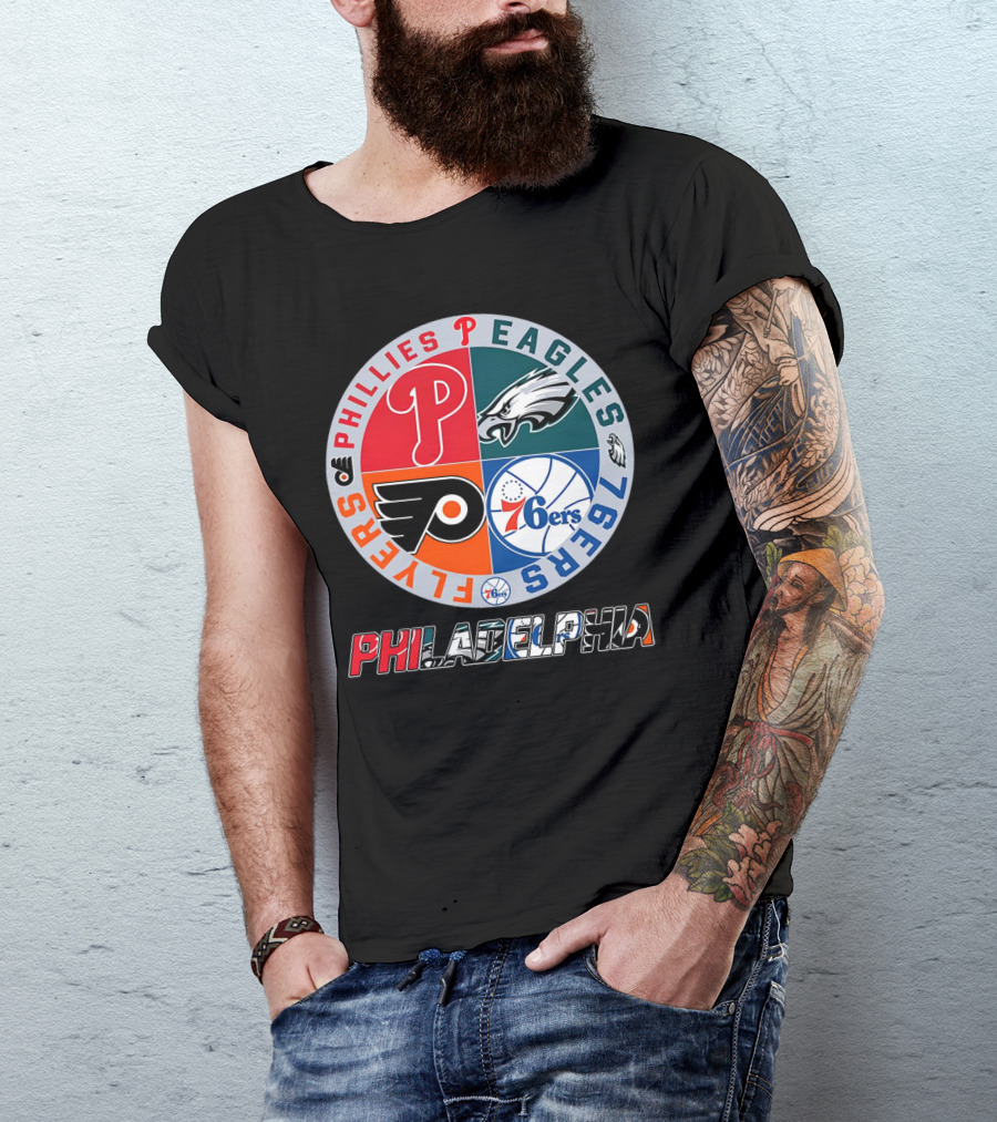 PHILADELPHIA Phillies Eagles 76ers Flyers T-Shirt