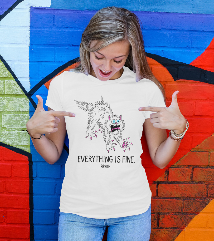 Ripndip Scary Cat Everything Is Fine T-Shirt
