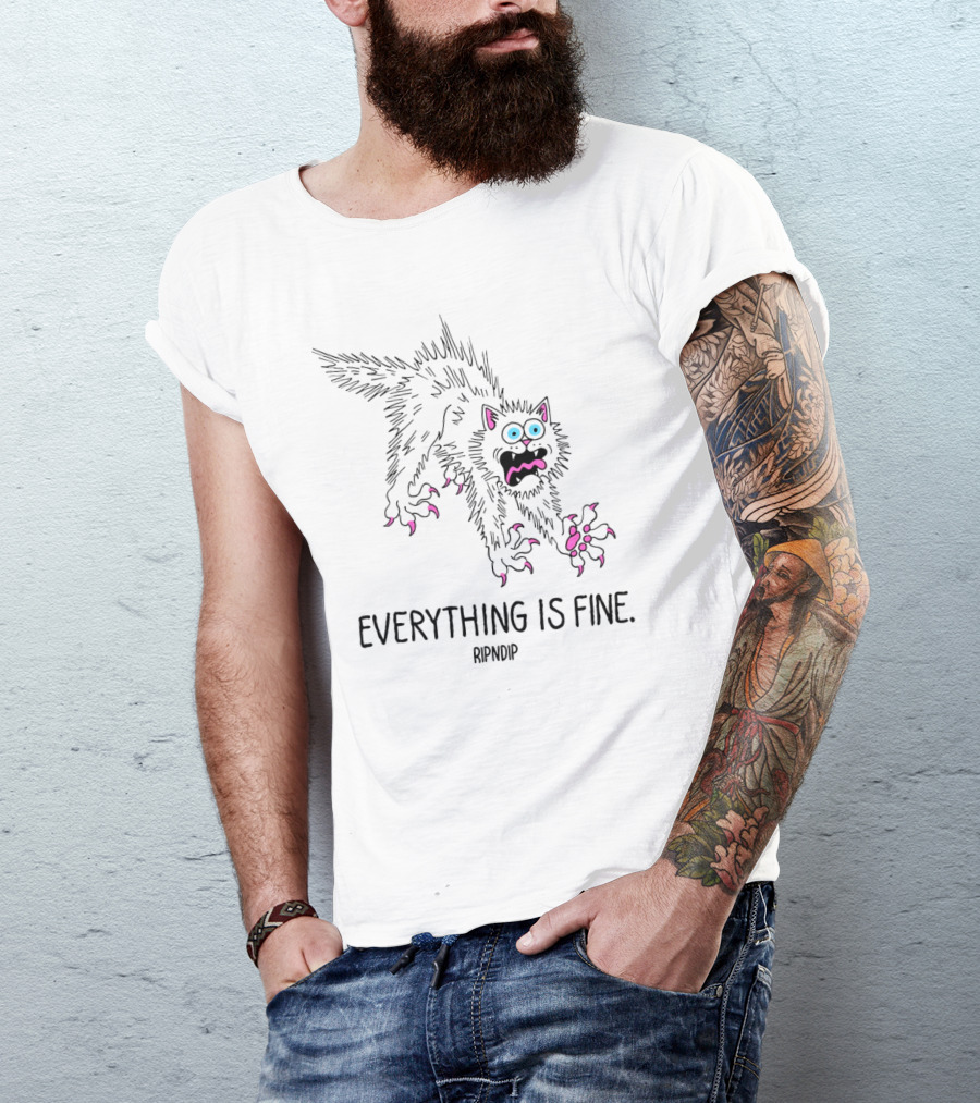 Ripndip Scary Cat Everything Is Fine T-Shirt
