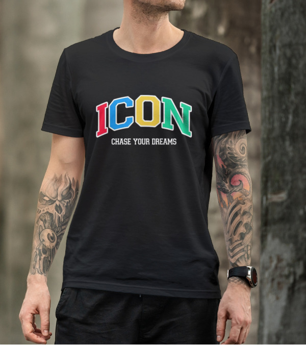 ICON Chase Your Dreams Multicolor Block Letters T-Shirt