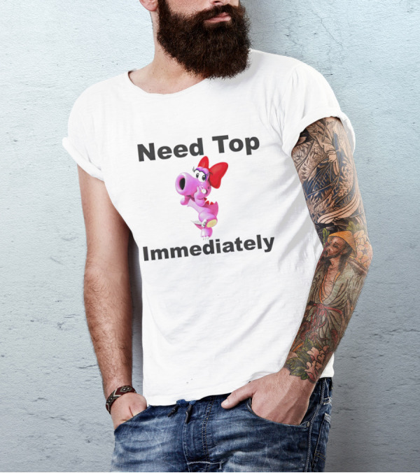 Need Top Immediately Bow Dinosaur Character T-Shirt