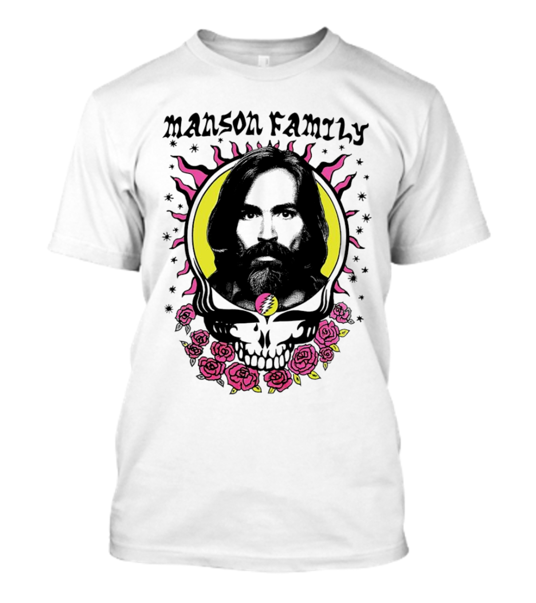Manson Family Skull Roses Psychedelic T-Shirt