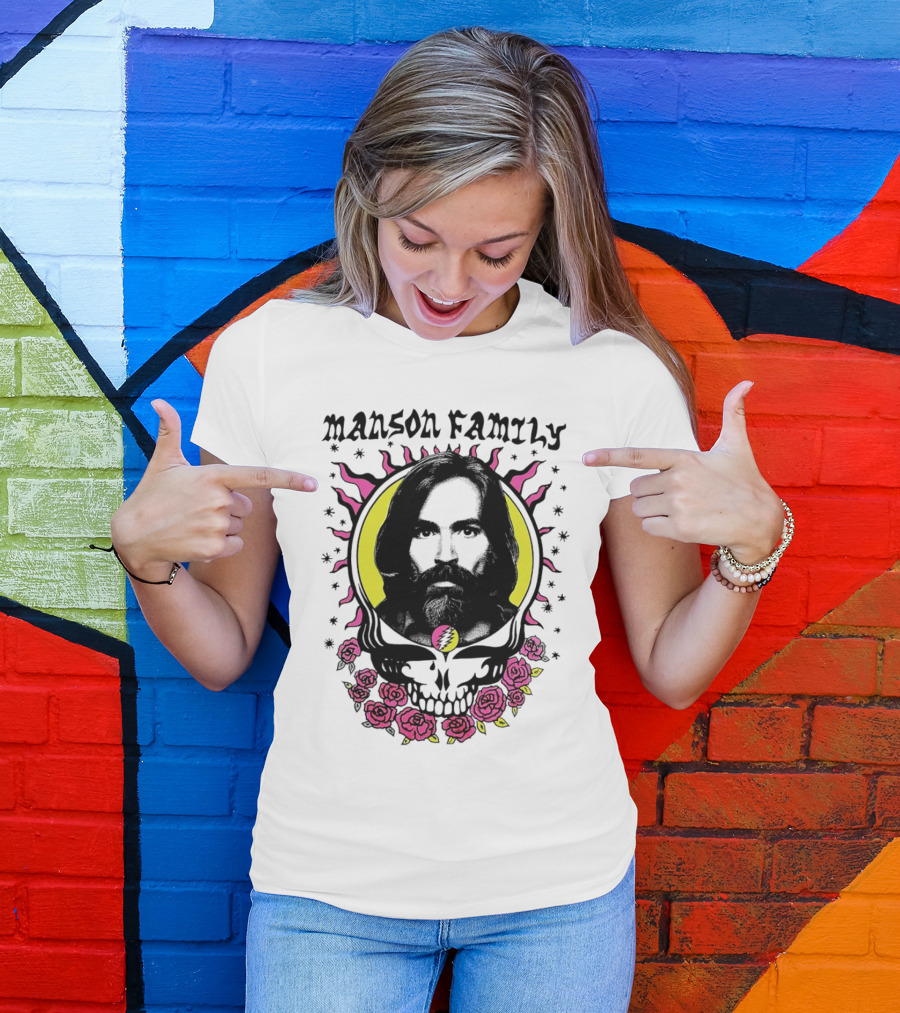 Manson Family Skull Roses Psychedelic T-Shirt