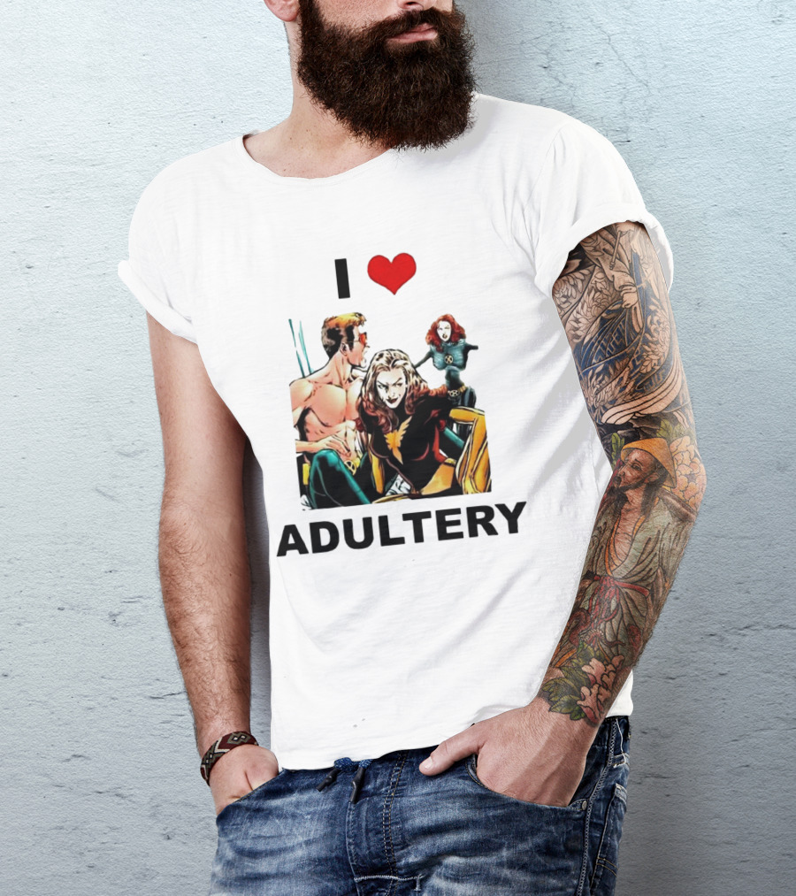 I Love Adultery Adult Joke Comic Characters T-Shirt