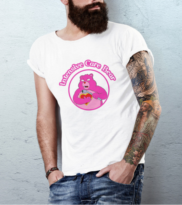 Intensive Care Bear With Heart And Pipe T-Shirt