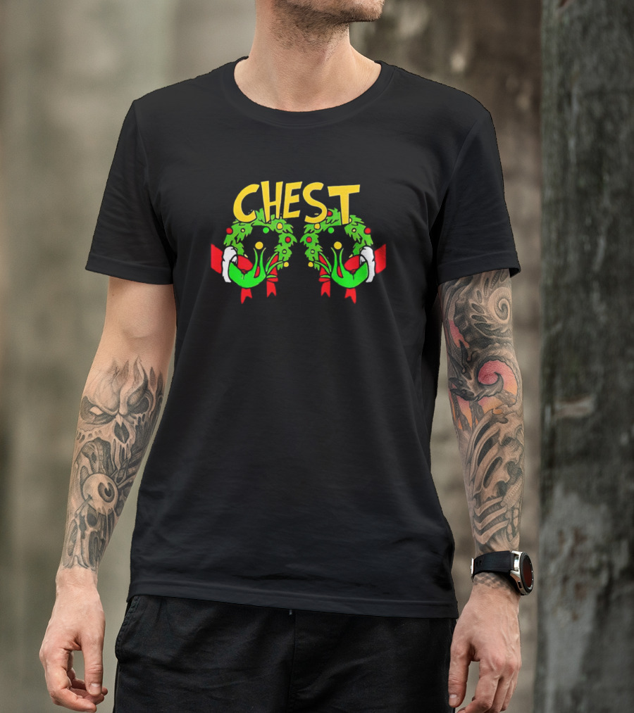 Grinch Chest Wreath Christmas T-Shirt