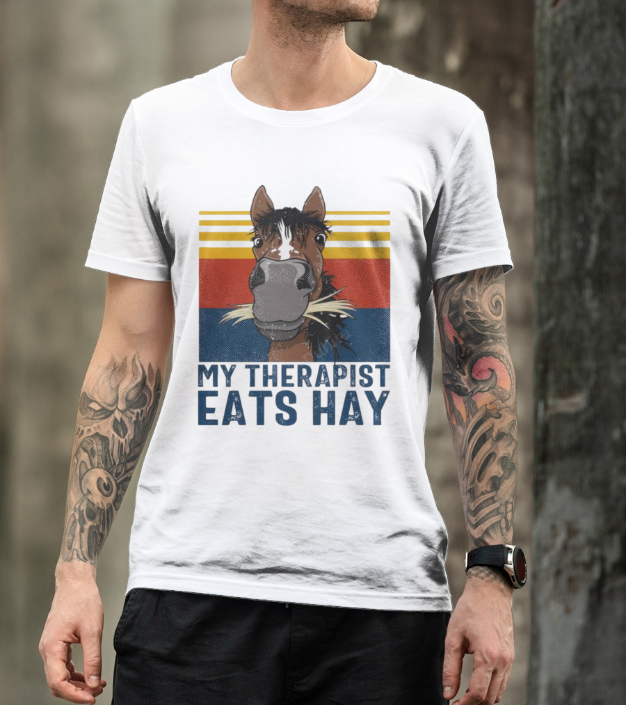 My Therapist Eats Hay Horse Vintage T-Shirt