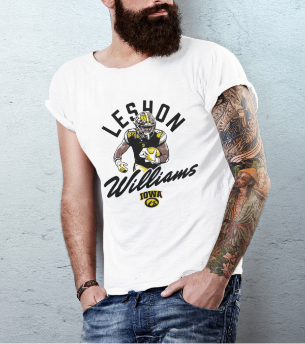 Leshon Williams Iowa Football Hawkeyes Cartoon Football Player T-Shirt