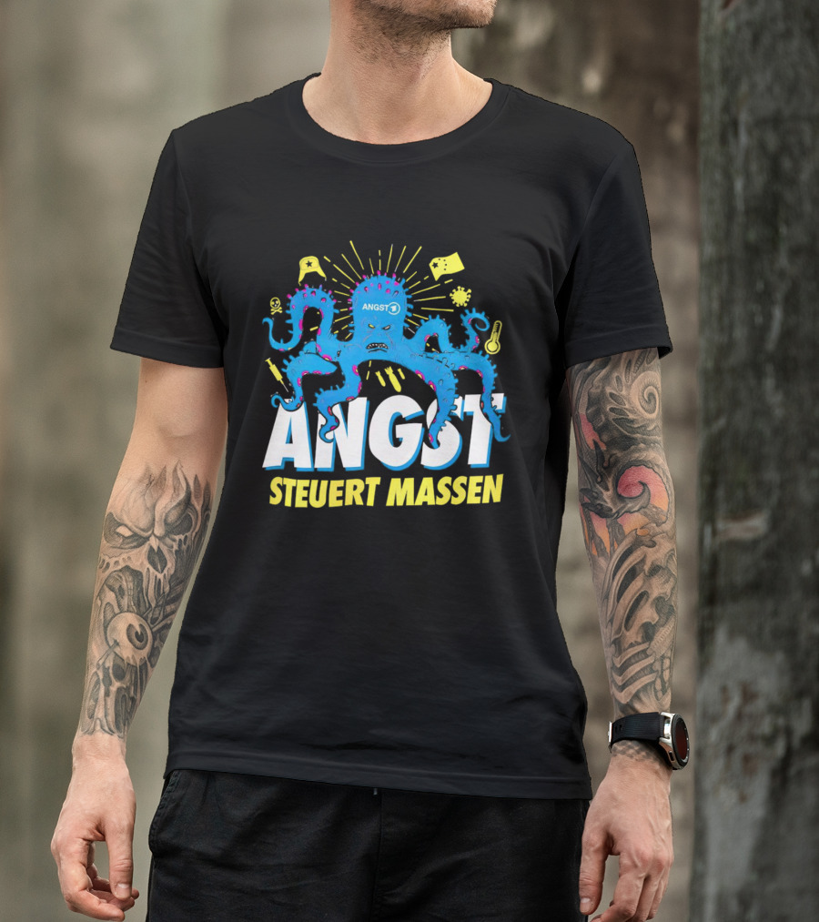 Angst Steuert Massen Octopus With Symbols And Expressions T-Shirt