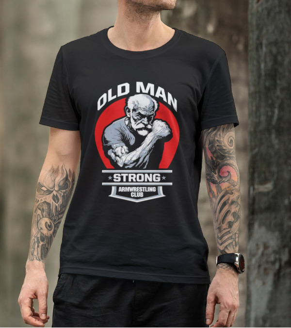 Old Man Strong Armwrestling Club Vintage Style Retro T-Shirt