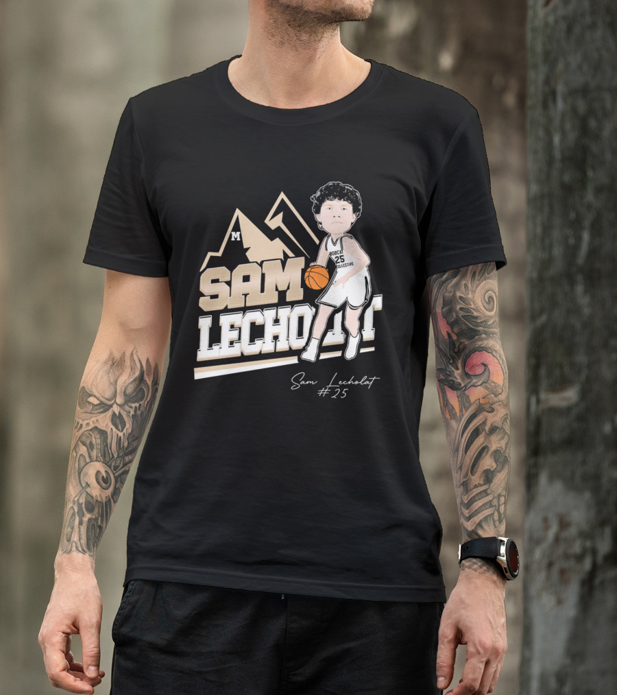 Sam Lecholat Montana State Bobcats Collective #25 Signature Basketball Player M T-Shirt