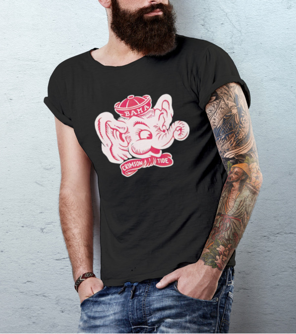 Bama Crimson Tide Elephant Mascot Football T-Shirt