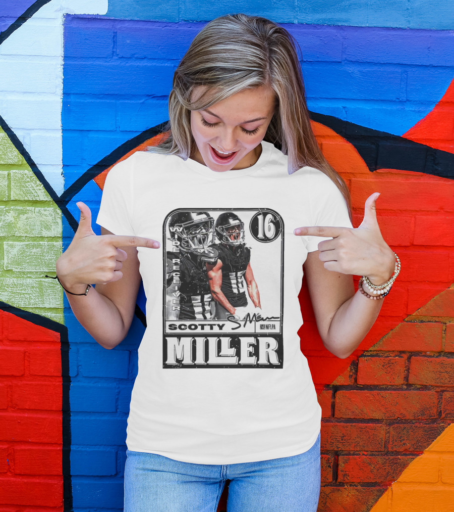 Scotty Miller 16 Atlanta Falcons Wide Receiver NFLPA Card T-Shirt