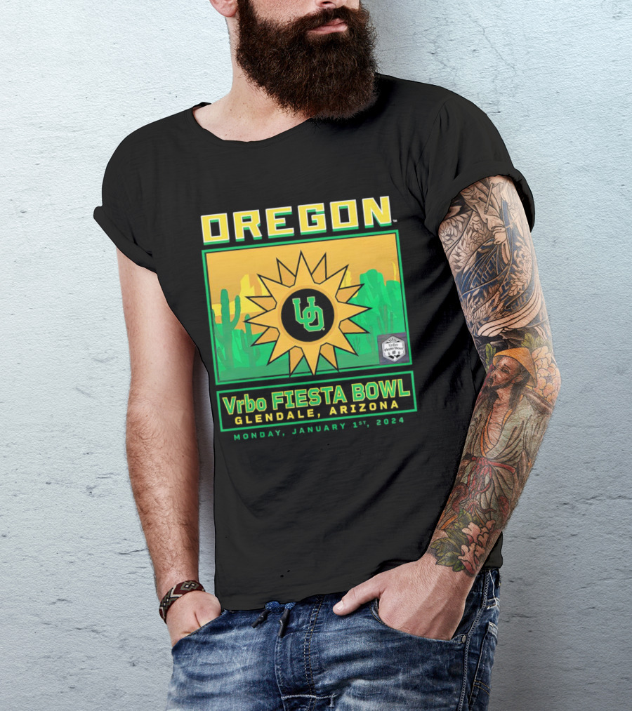 Oregon Ducks Vrbo Fiesta Bowl Glendale Arizona January 1st T-Shirt