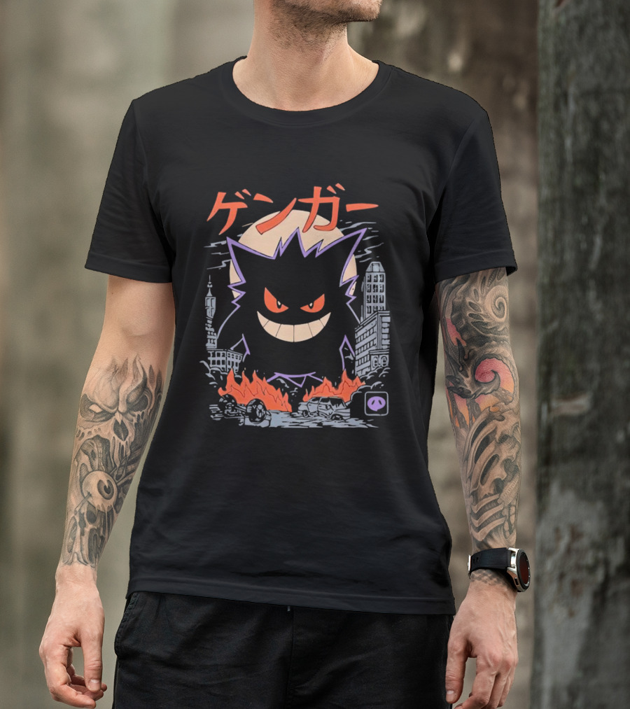 Gengar Urban Cityscape Destruction T-Shirt