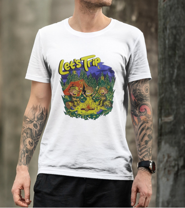 Let's Trip Around Campfire Cartoon Adventure T-Shirt