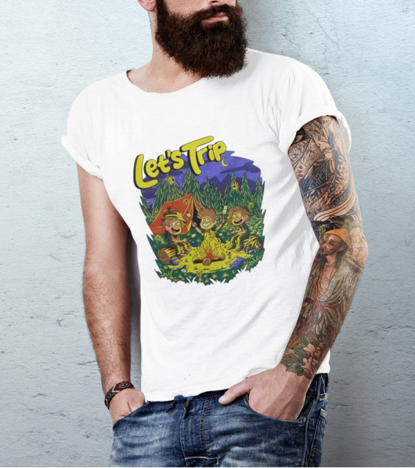 Let's Trip Around Campfire Cartoon Adventure T-Shirt