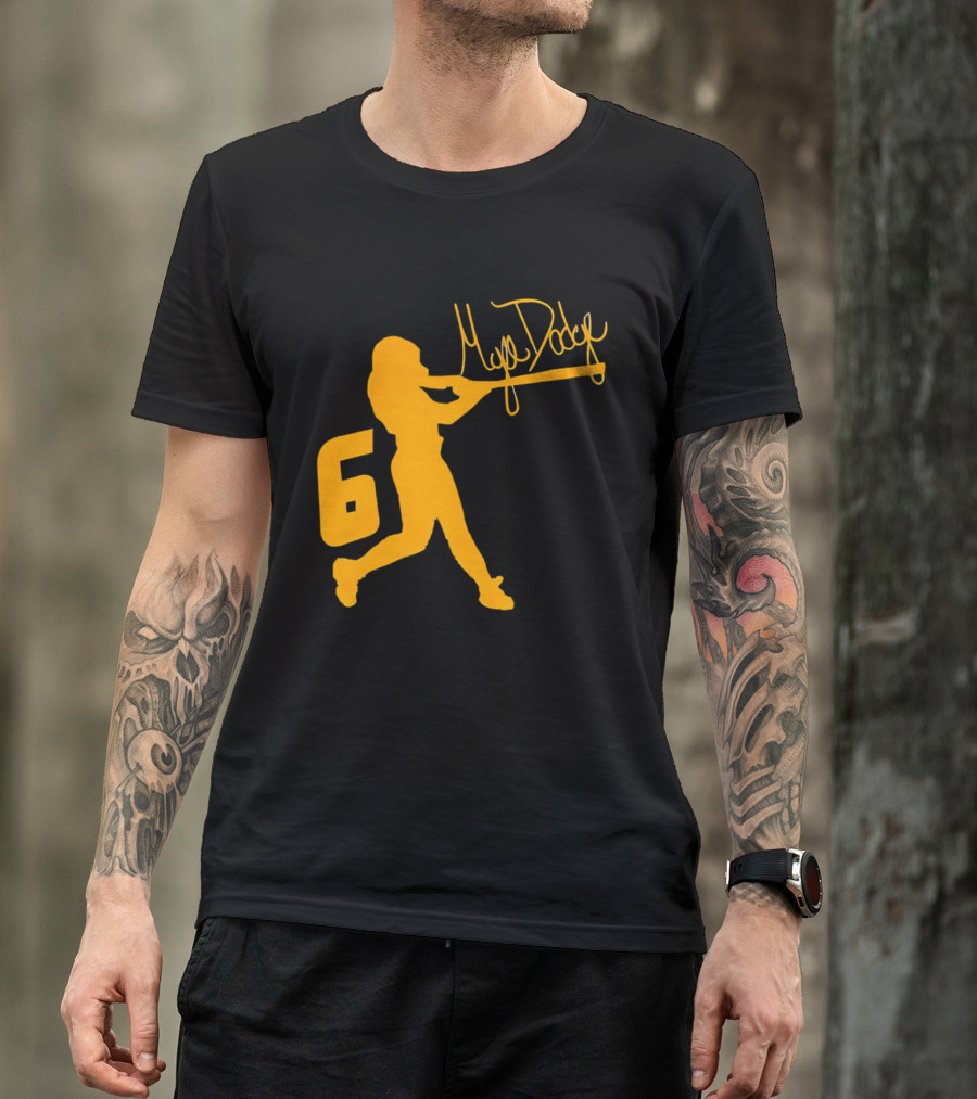 Mya Dodge Missouri Tigers Softball Signature Player Silhouette Number 6 T-Shirt