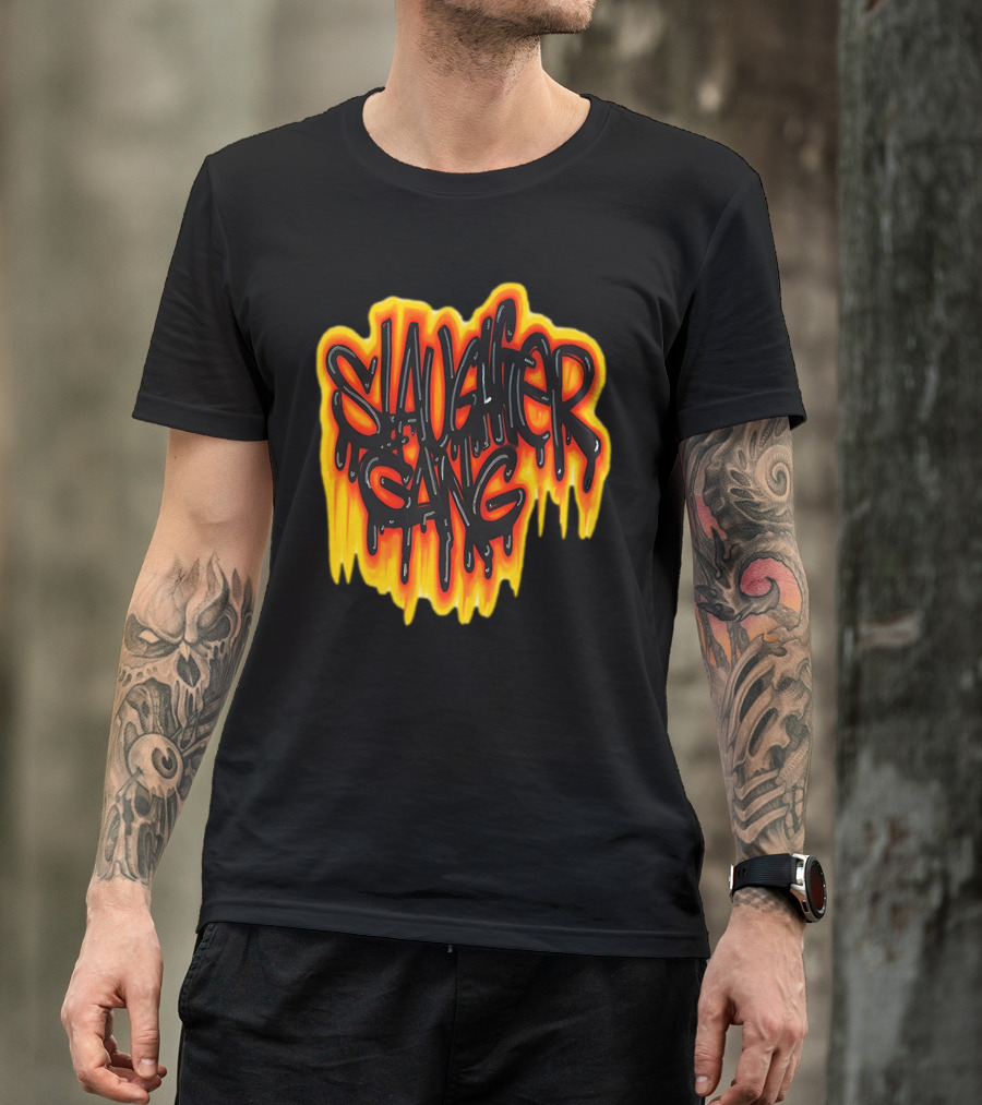 Slaughter Gang Drip Graffiti Flames T-Shirt