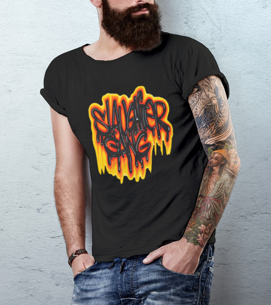 Slaughter Gang Drip Graffiti Flames T-Shirt