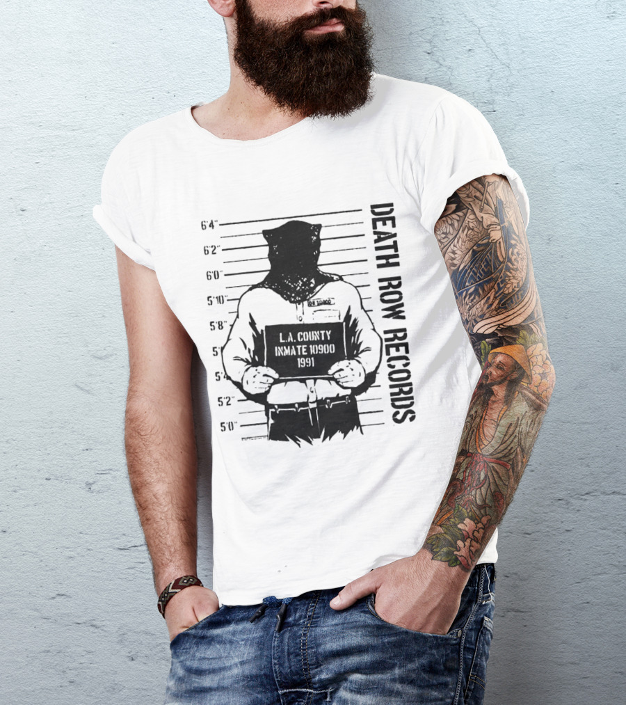 Death Row Records LA County Inmate 1990 1991 T-Shirt