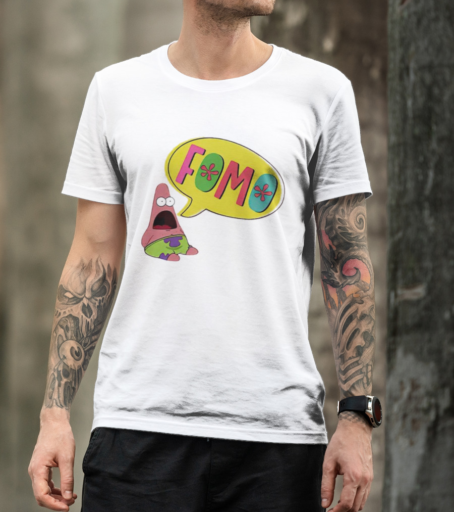 FOMO Surprised Patrick Face Meme Bubble T-Shirt