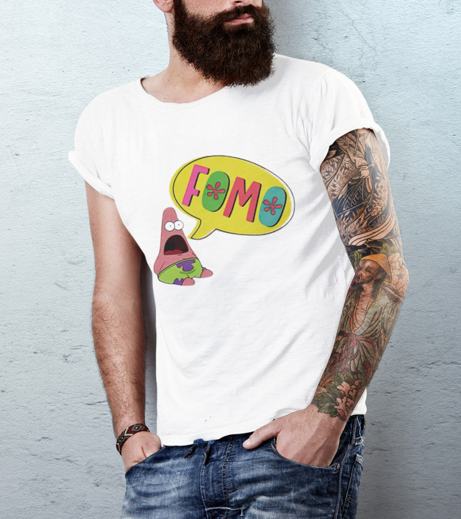 FOMO Surprised Patrick Face Meme Bubble T-Shirt