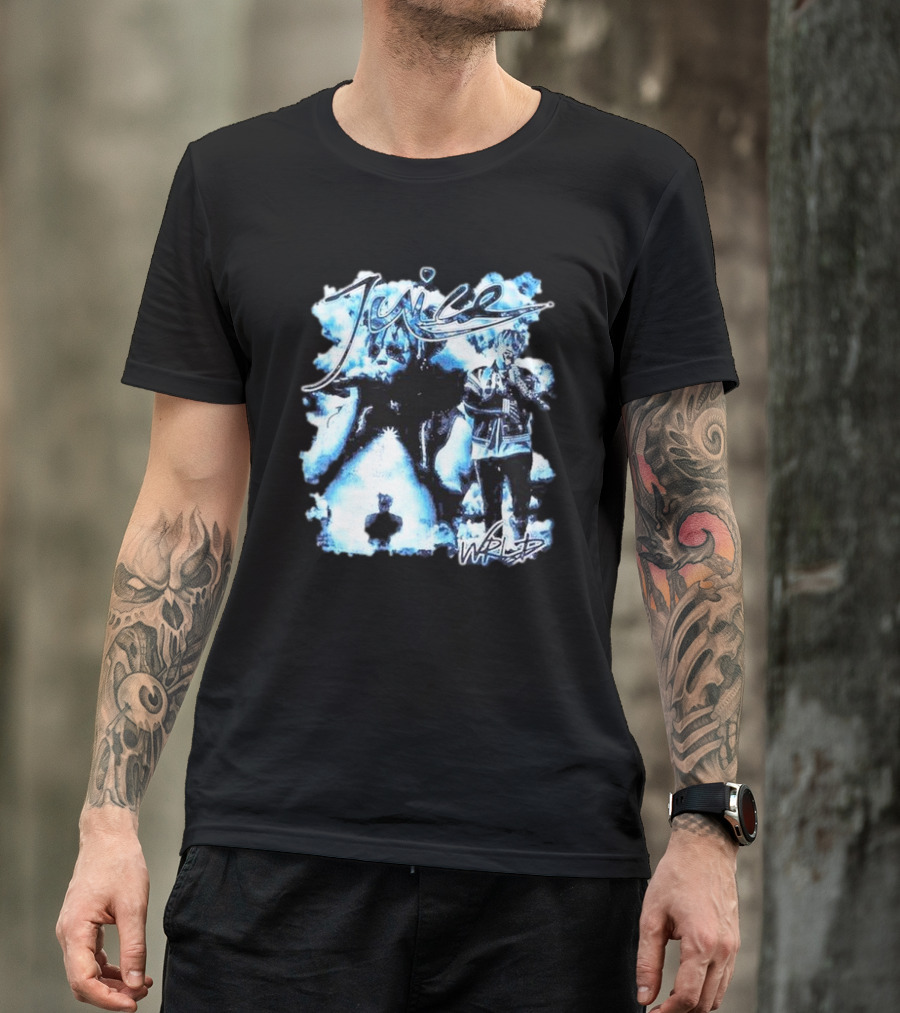 Juice Wrld Blue Collage With Signature Style Elements T-Shirt