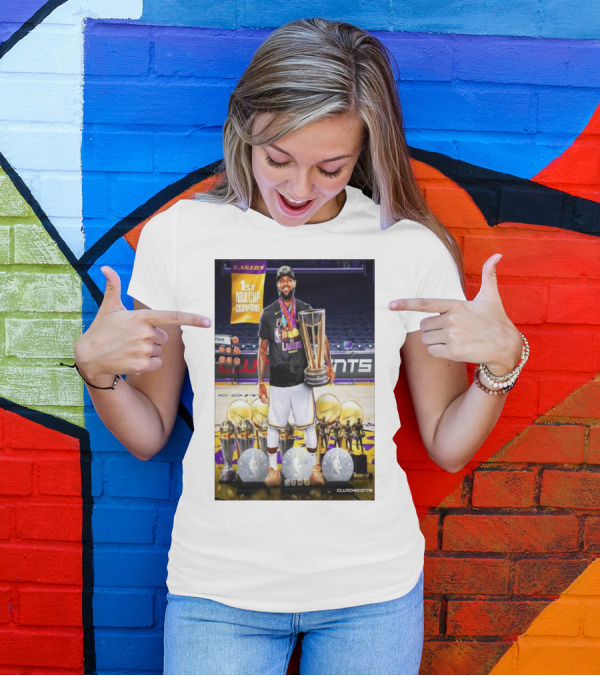 Lakers 1st NBA Cup Champions LeBron James MVP Clutchpoints T-Shirt
