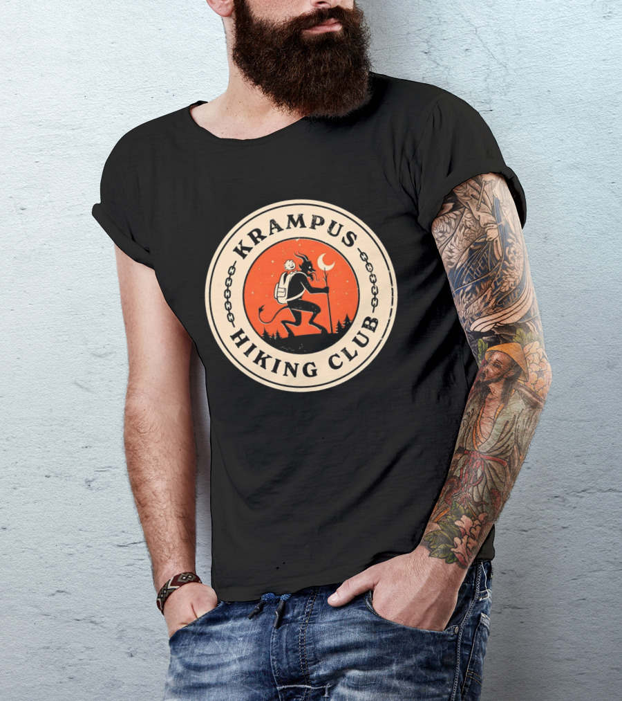 Krampus Hiking Club Moonlit Forest Adventure T-Shirt