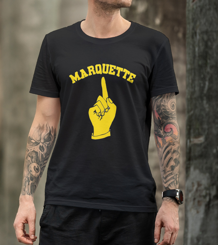 Marquette Yellow Number One Finger T-Shirt