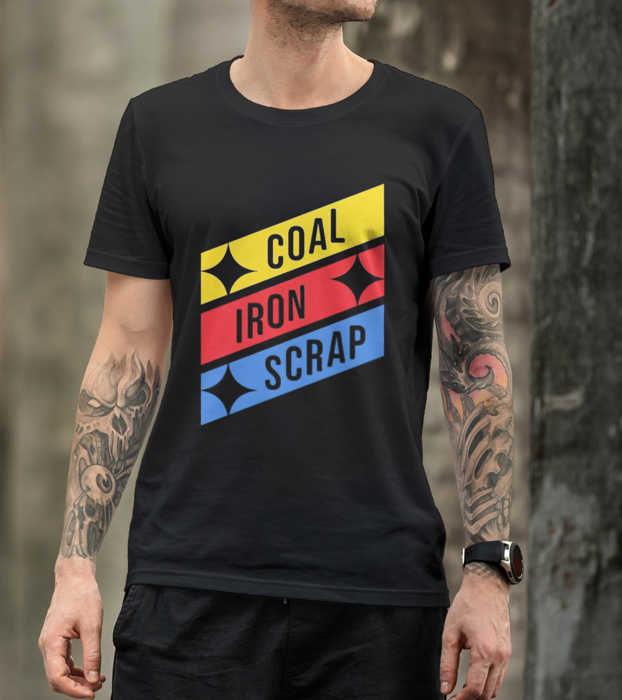 Coal Iron Scrap Pittsburgh Steelers Logo Elements T-Shirt