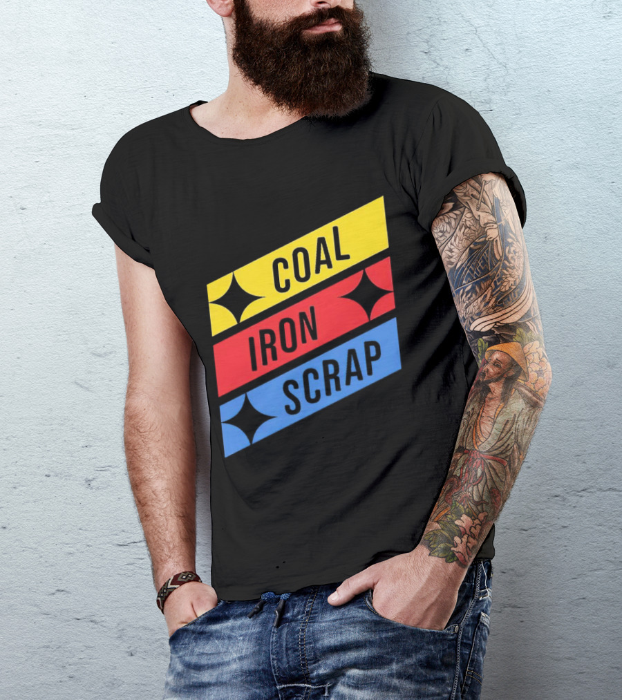 Coal Iron Scrap Pittsburgh Steelers Logo Elements T-Shirt