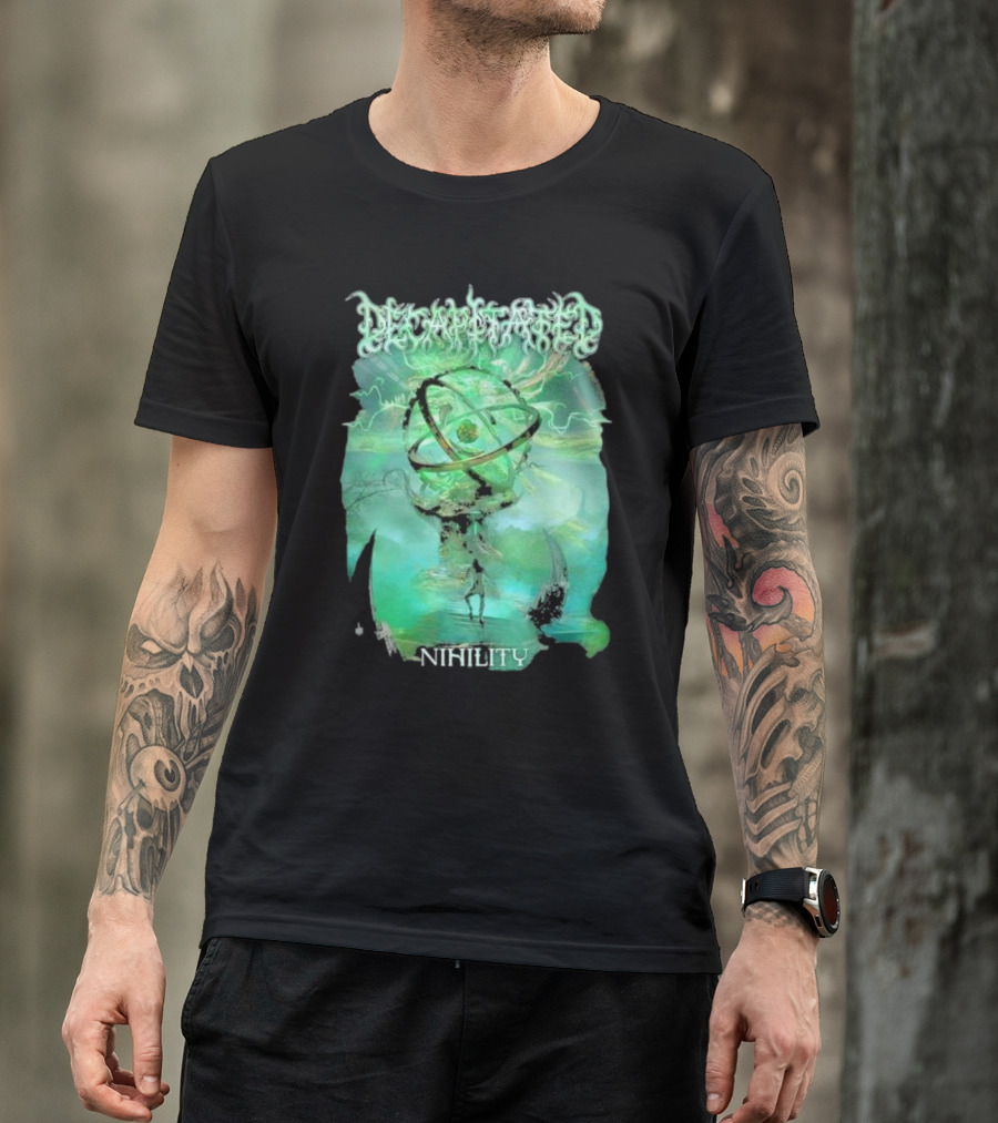 Decapitated Nihility Atomic Symbol Surreal Green Landscape T-Shirt