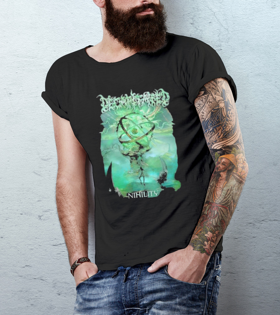 Decapitated Nihility Atomic Symbol Surreal Green Landscape T-Shirt