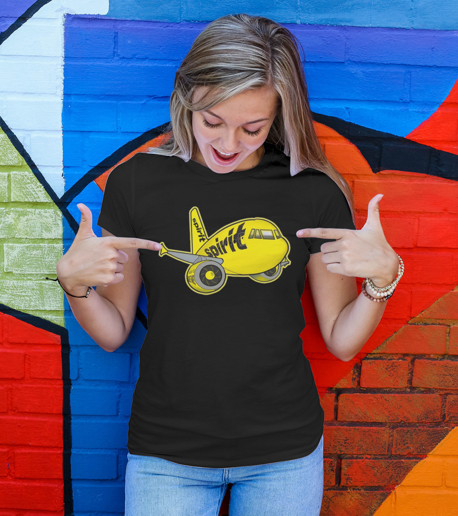 Spirit Airlines Airbus Cartoon Airplane T-Shirt