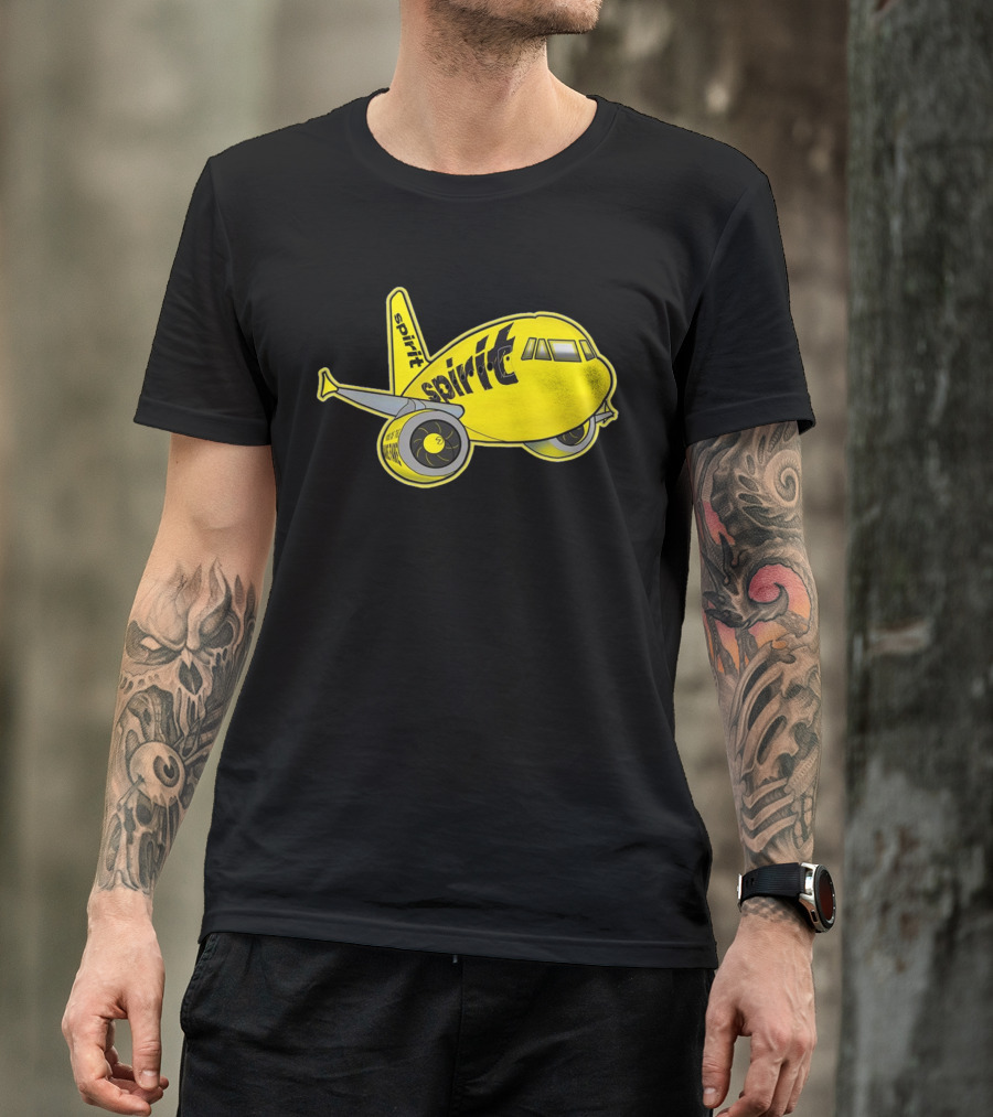 Spirit Airlines Airbus Cartoon Airplane T-Shirt