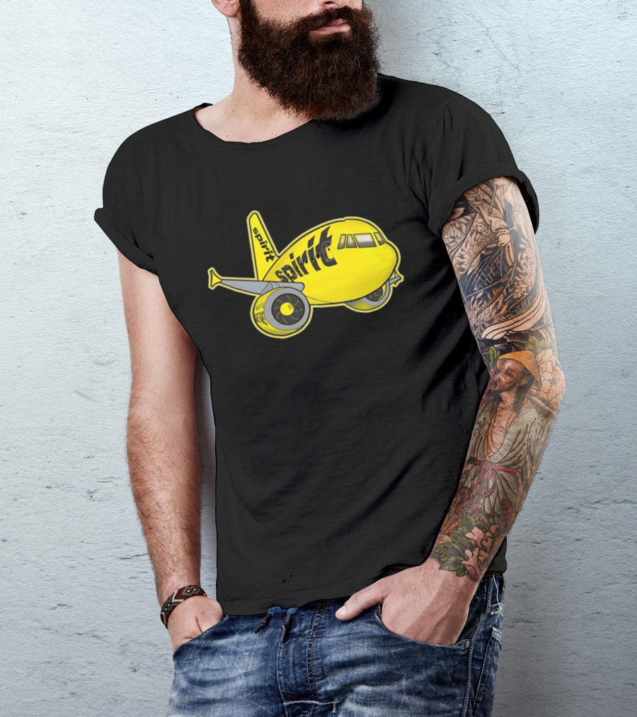 Spirit Airlines Airbus Cartoon Airplane T-Shirt