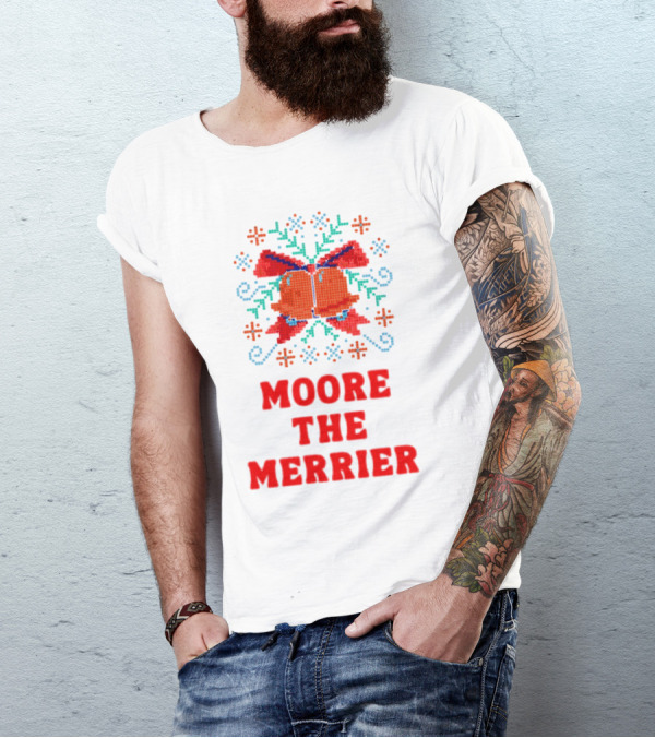 Moore The Merrier Christmas Bow Festive Decor T-Shirt