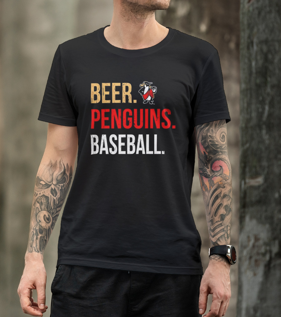 Beer Penguins Baseball 108 Stitches T-Shirt