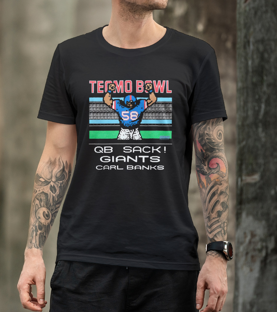 Tecmo Bowl QB Sack Giants Carl Banks 58 T-Shirt