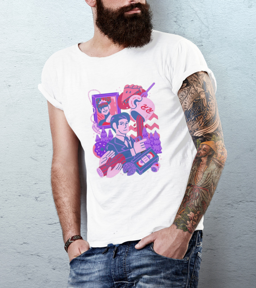 Meanwhile Twin Peaks Mystery Icons And Coffee Pie Logs T-Shirt
