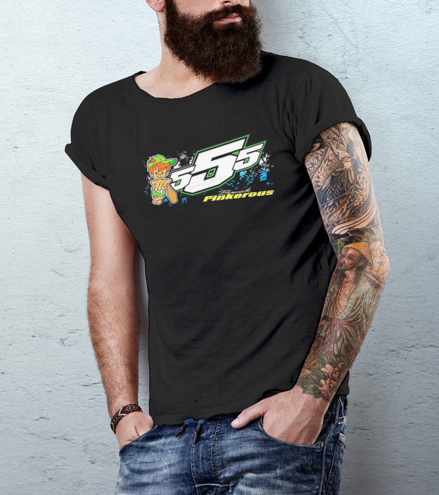 555 Brock Pinkerous Racing Cartoon Character T-Shirt