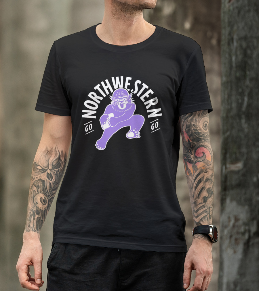 Northwestern Wildcats Football Mascot Go Northwestern Go T-Shirt