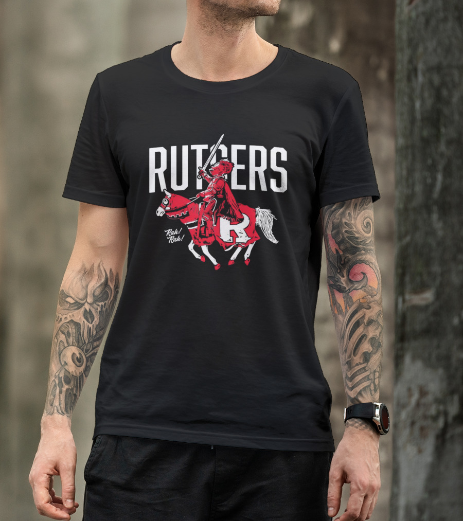 Rutgers Scarlet Knights Mascot Rah Rah Sword Horse T-Shirt