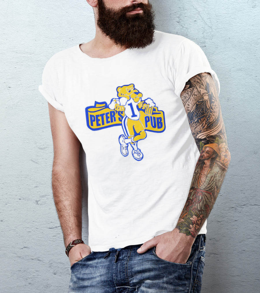 Peter's Pub Pittsburgh Mascot Holding Steins T-Shirt